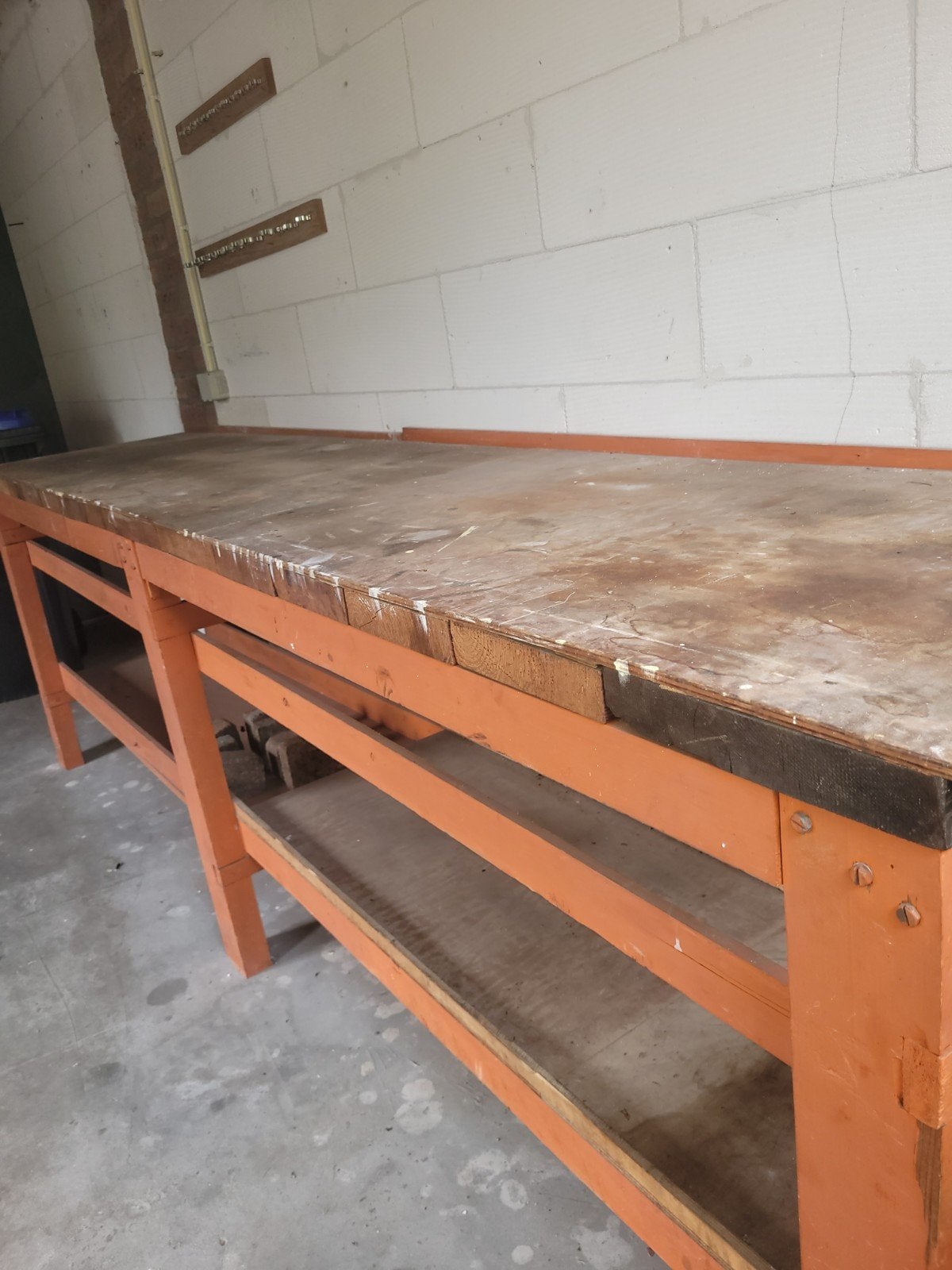 Degelijke werkbank - 288x62x91 cm, Ophalen, Gebruikt, Minder dan 70 cm