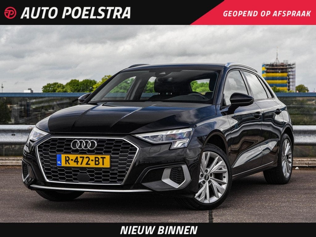 Audi A3 Sportback 30 TFSI Automaat | Trekhaak | LED | Apple, Stof, Gebruikt, Automatische klimaatregeling, Zwart