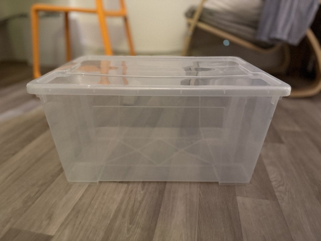 Grote transparante opbergbox met deksel - dekbed/beddengoed, Ophalen, Minder dan 35 cm, Minder dan 50 cm, Minder dan 40 cm