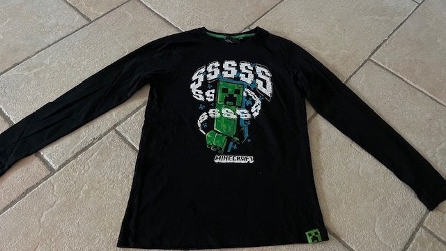 Minecraft shirt longsleeve, lange mouwen maat 158/164, Ophalen of Verzenden, Gebruikt, Jongen of Meisje, Shirt of Longsleeve