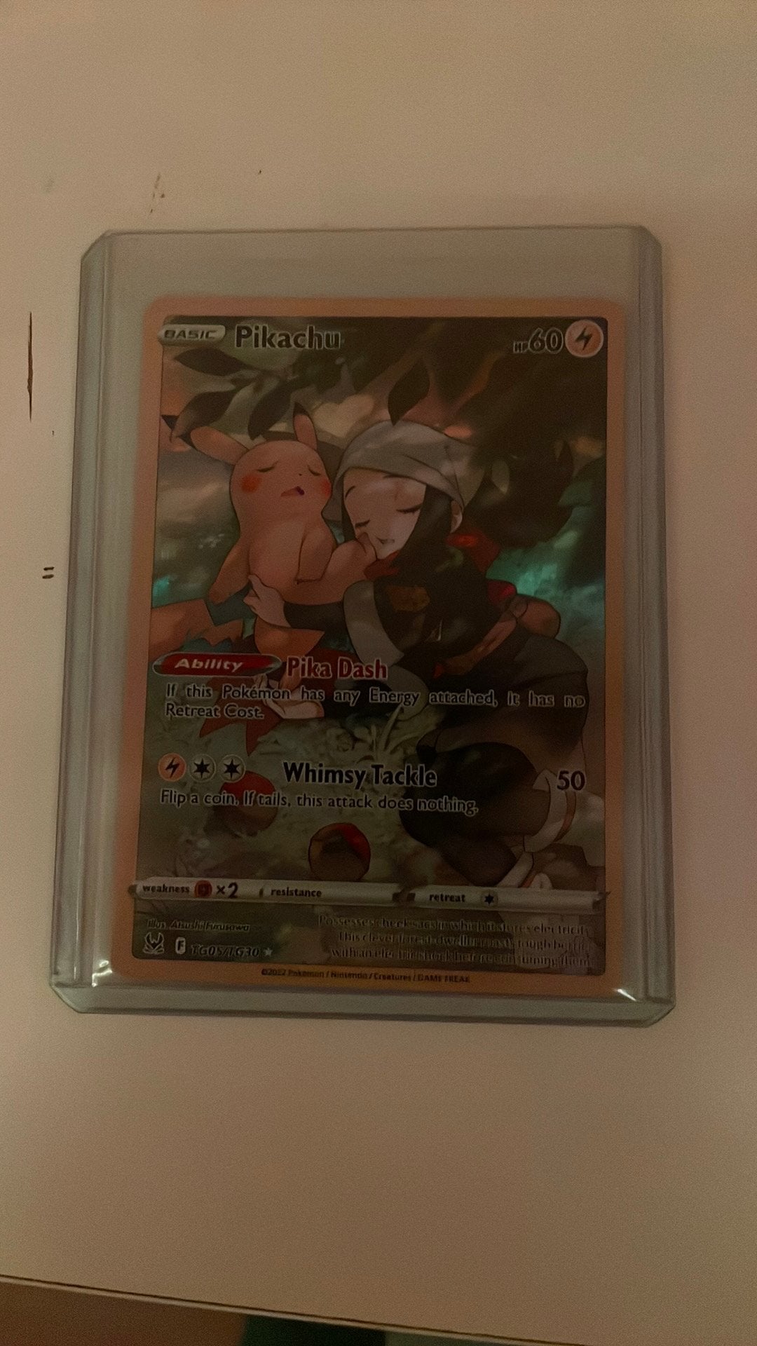 Pikachu met trainer Ultra rare TG05/TG30, Ophalen of Verzenden, Zo goed als nieuw