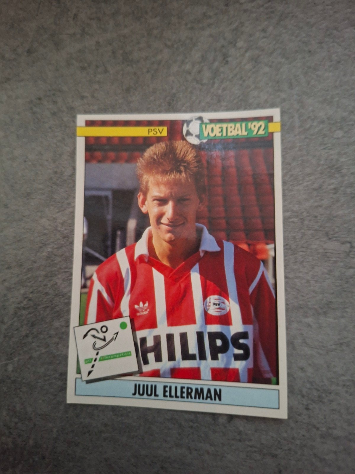 Panini sticker Voetbal 92. Juul Ellerman PSV Eindhoven., Ophalen of Verzenden, Zo goed als nieuw, Sticker
