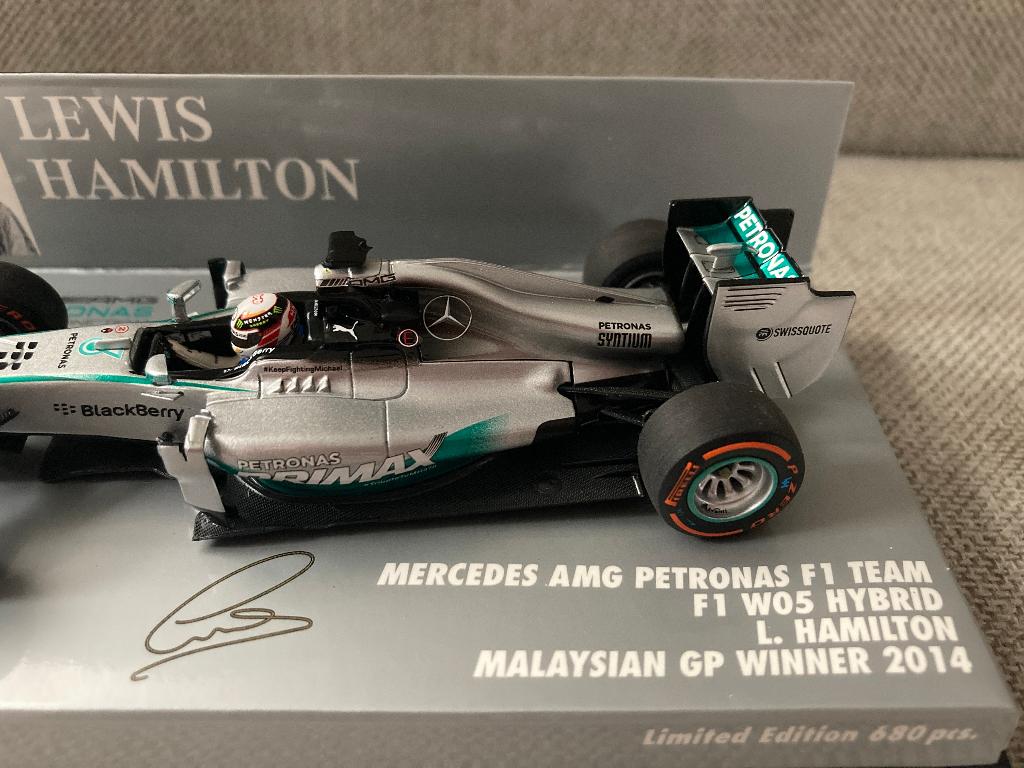 ✅ Lewis Hamilton 1:43 Winner Malaysian GP 2014 Mercedes F1, Ophalen of Verzenden, Nieuw, Formule 1