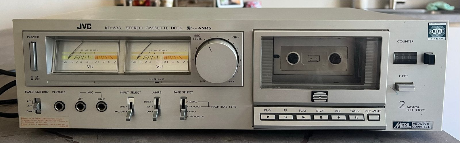 JVC KD-A33 Stereo Cassette Deck - Vintage Audiophile, Ophalen, Enkel, JVC, Tape counter