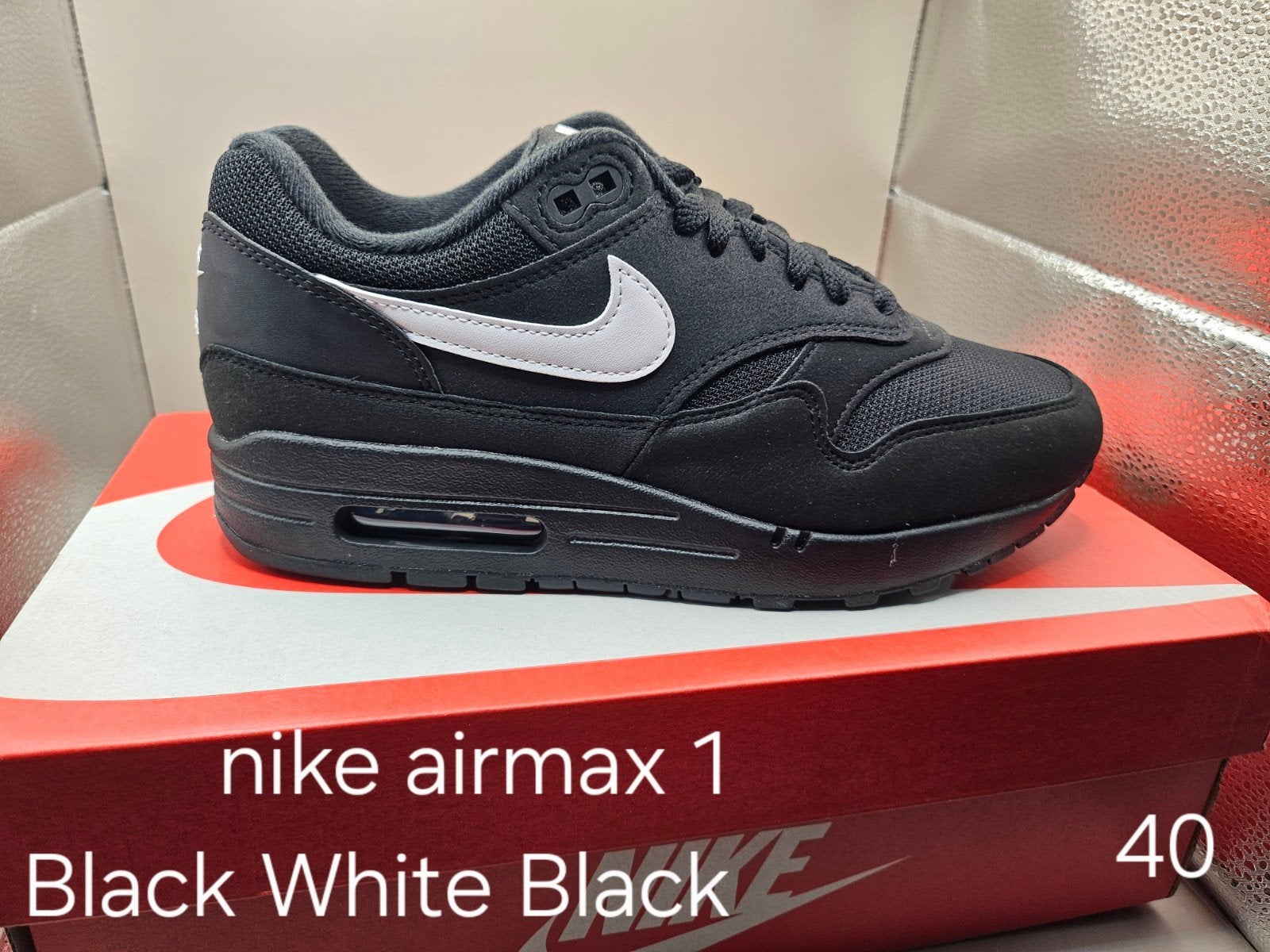 Nike Air Max 1 Zwart Wit Zwart - Maat 40, Verzenden, Zwart, Nike, Nieuw