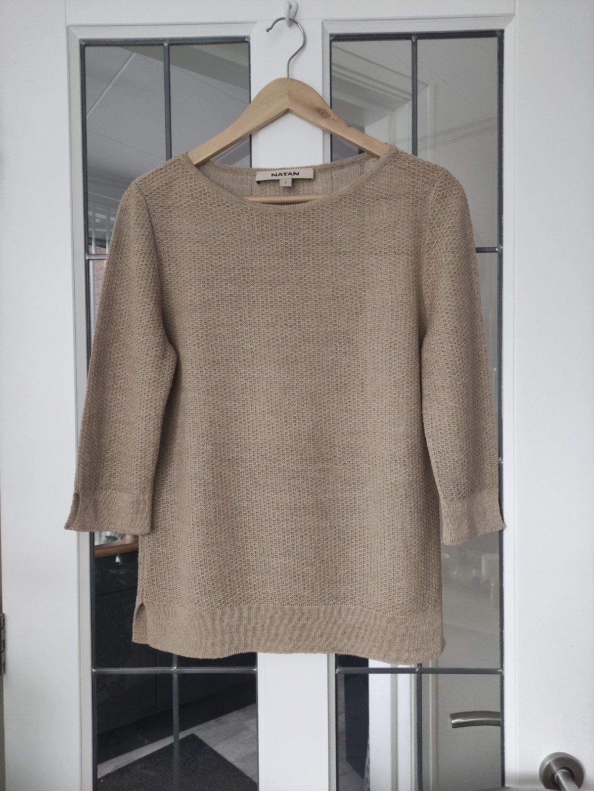 Natan trui 3/4 mouwen linnen/polyamide/katoen maat 36, Natan, Verzenden, Maat 36 (S), Beige