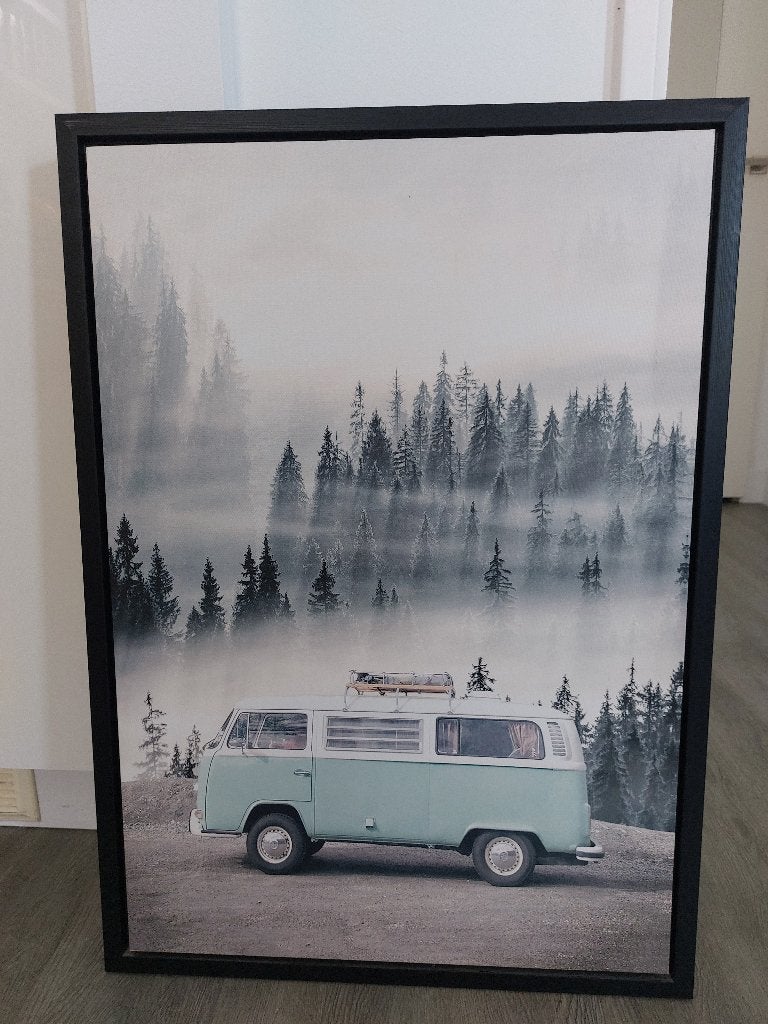 Schilderij met lijst VW-bus, Ophalen, 50 – 75, Zo goed als nieuw, Schilderij