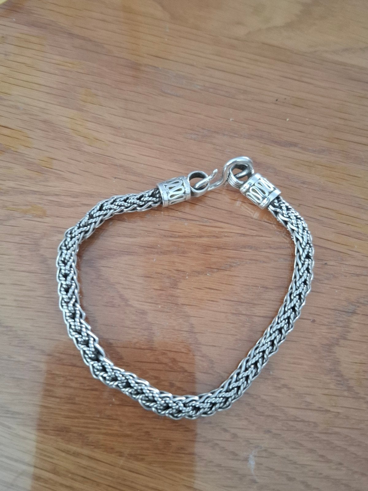 Zilveren gevlochten armband - 925 Sterling Zilver, Ophalen of Verzenden, Gebruikt, Zilver, Zilver