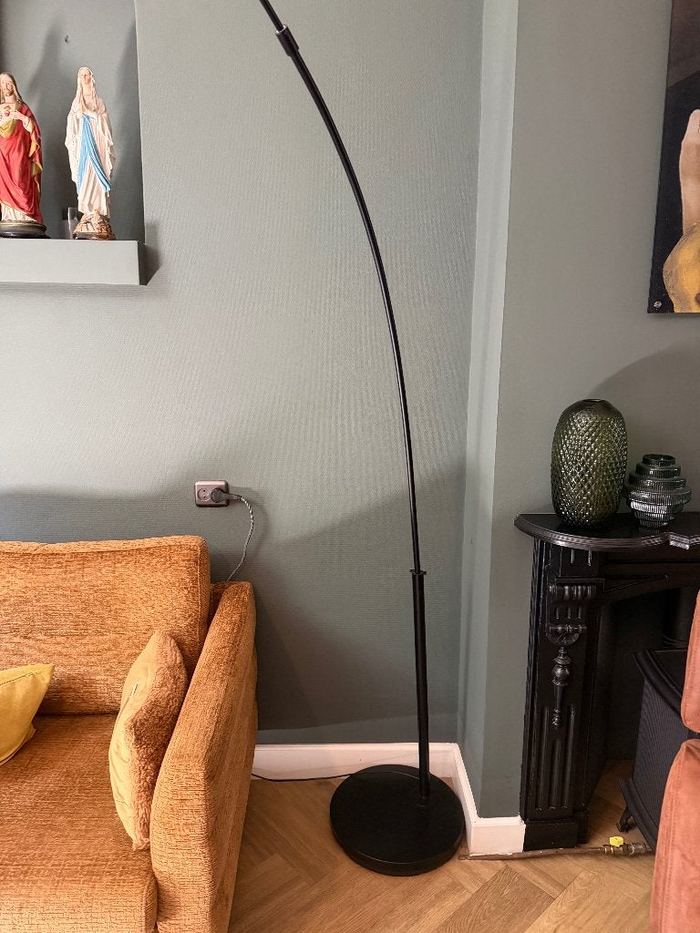 Zuiver Arc booglamp zwart zonder Kap, Ophalen, Zo goed als nieuw, Metaal, 200 cm of meer