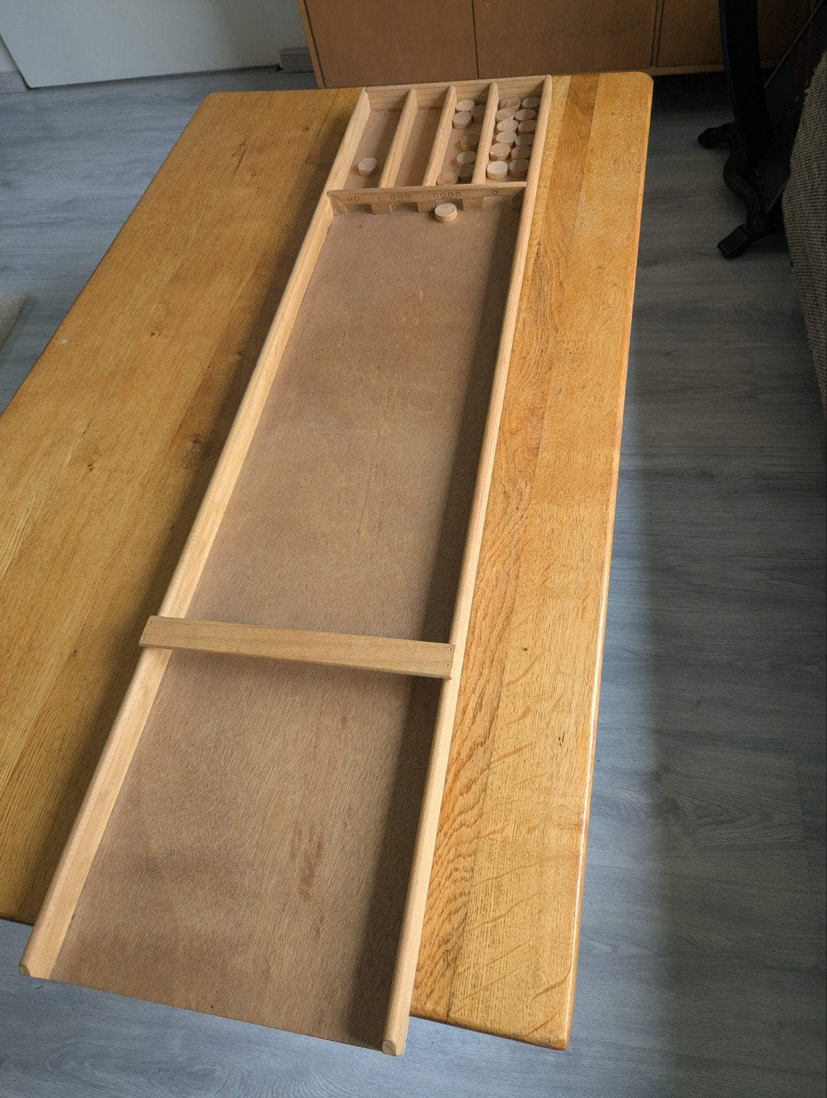 Kinder Sjoelbak Tafel Sjoelbak van Hout (met sjoelschijven), Een of twee spelers, Ophalen, Gebruikt