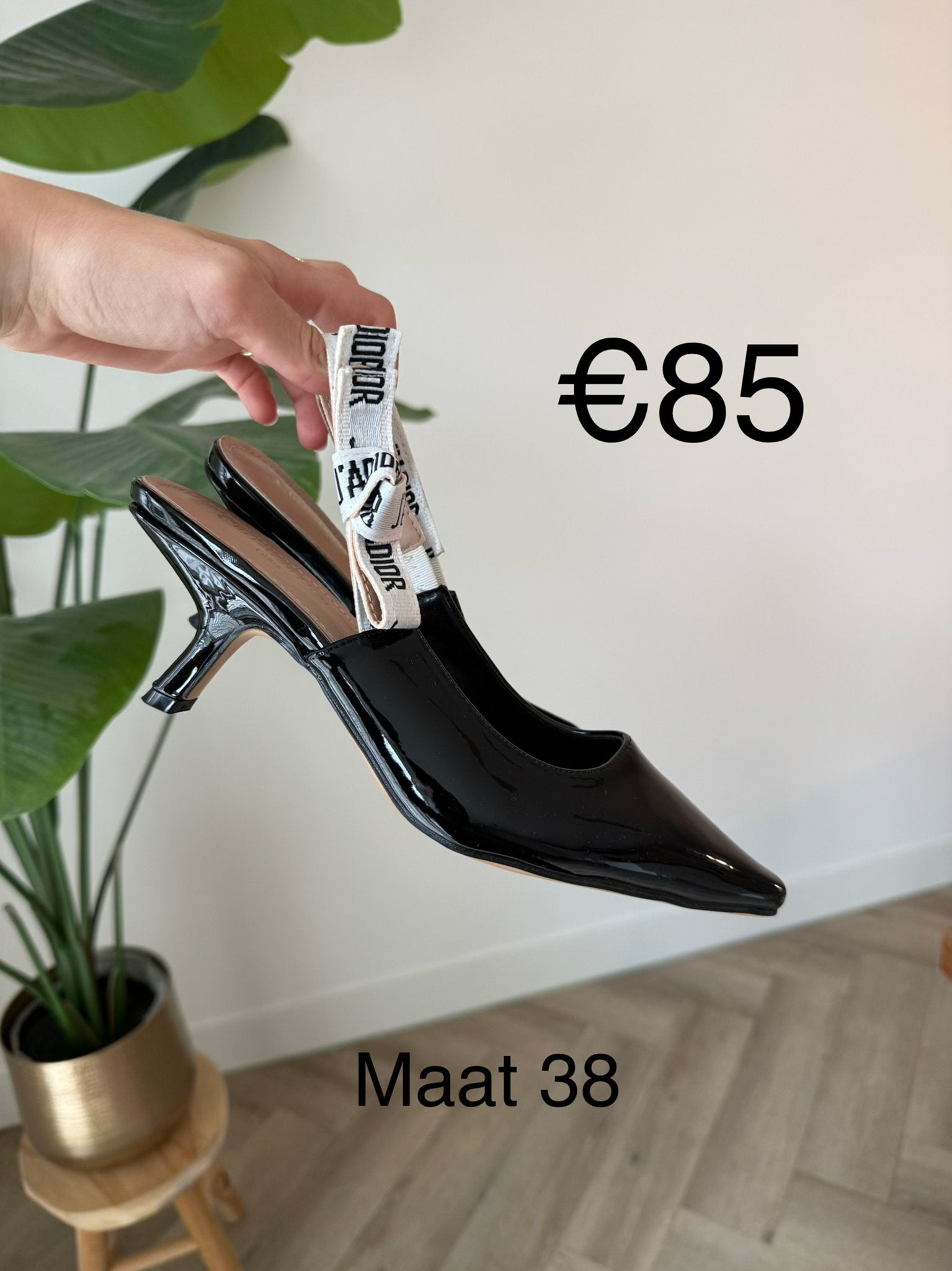 Dior Slingback Hakken Zwart Maat 38, Kleding | Dames, Ophalen of Verzenden, Gedragen, Zwart, Pumps
