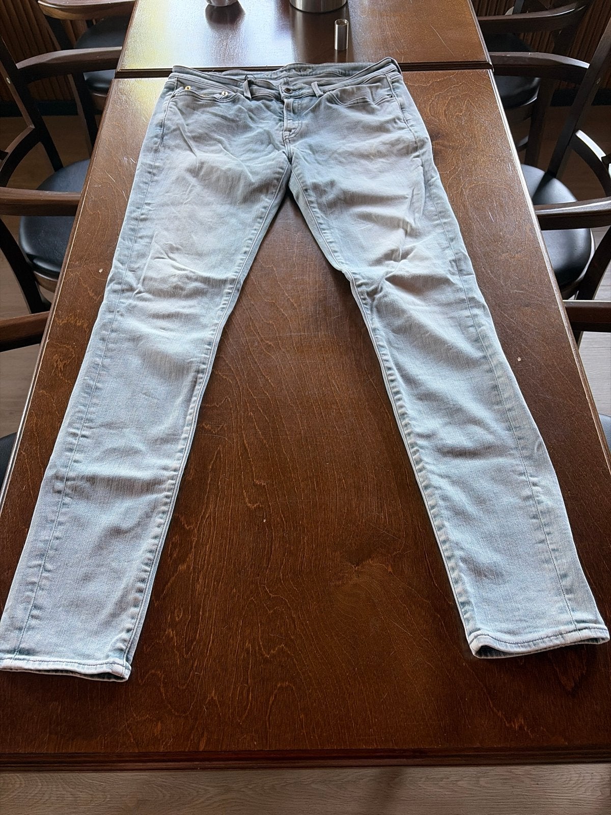 Denham Sharp Skinny Fit Jeans 32/32 - Lichtblauw, Ophalen of Verzenden, Zo goed als nieuw, Blauw, W30 - W32 (confectie 38/40)