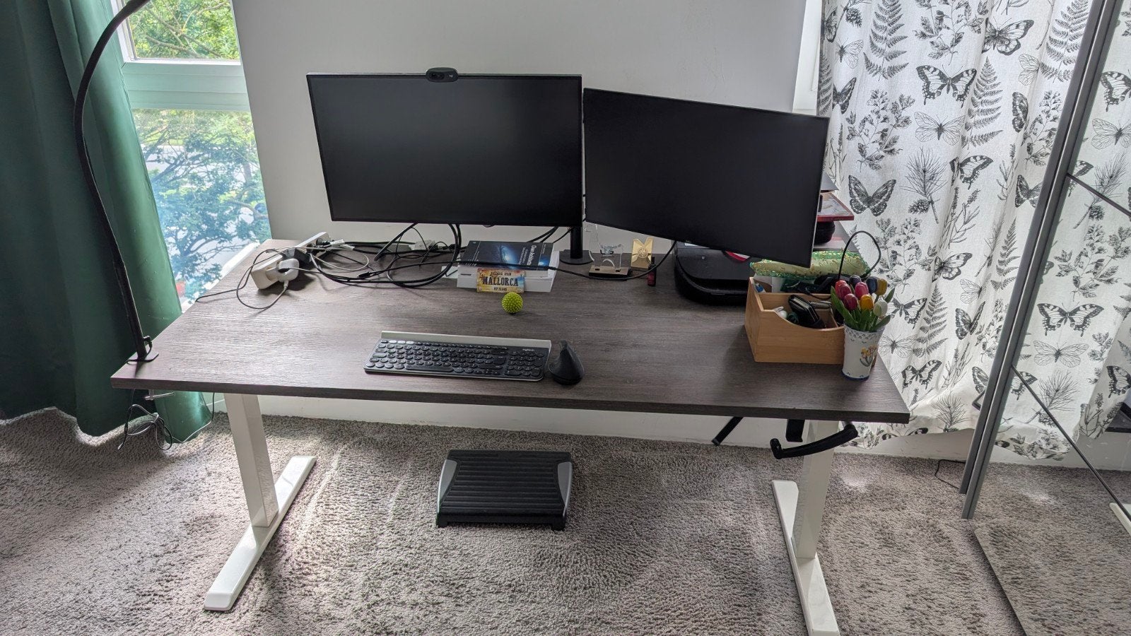 Zit-sta bureau 160x80 cm met mechanische hoogteverstelling, Huis en Inrichting, Bureaus, Ophalen