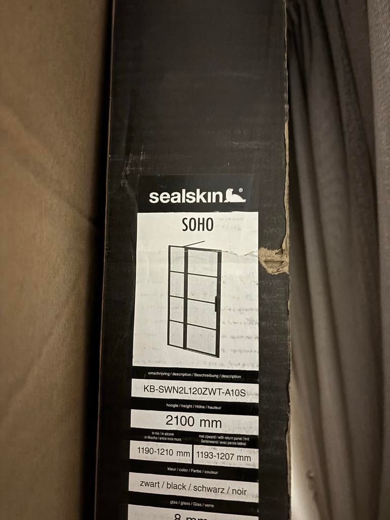 Sealskin Soho Douchewand en Deur - Nieuw in Verpakking, Doe-het-zelf en Verbouw, Sanitair, Nieuw, Douche, Glas, Ophalen of Verzenden