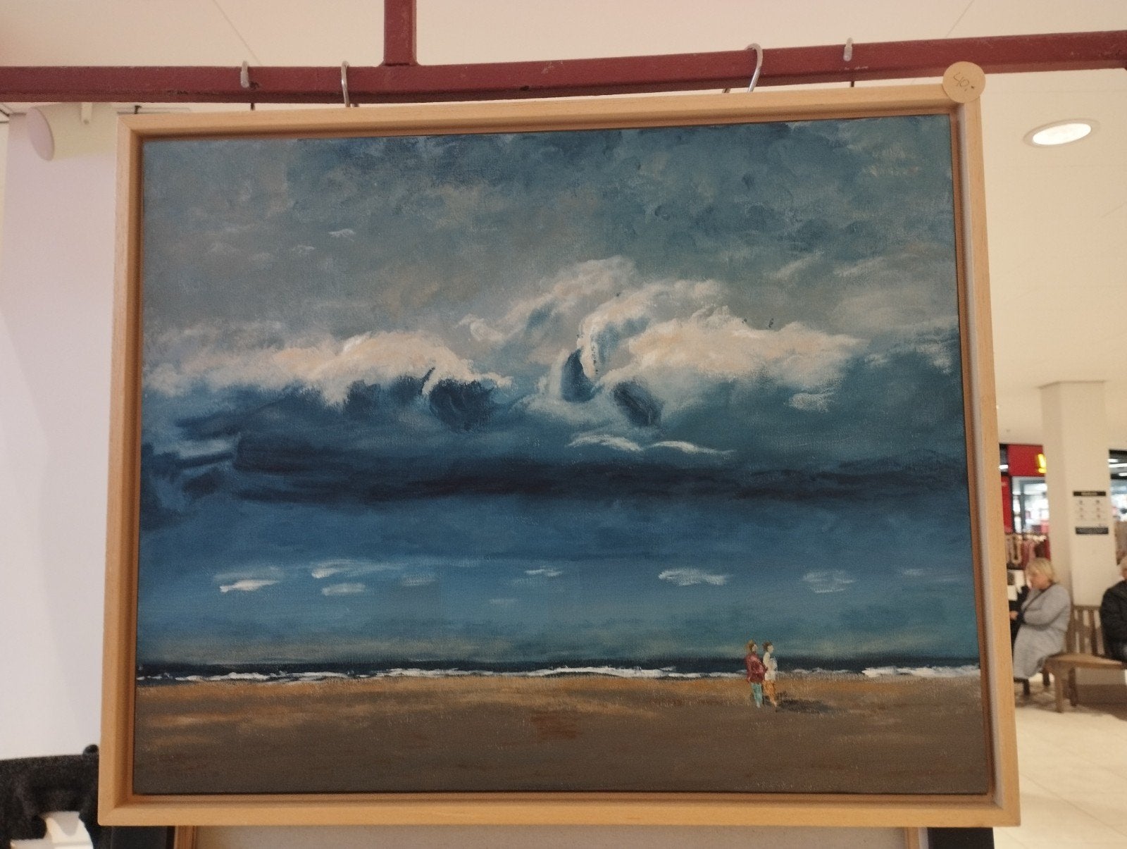 mooi zee schilderij afm 40x50 cm incl lijst, Antiek en Kunst, Ophalen of Verzenden