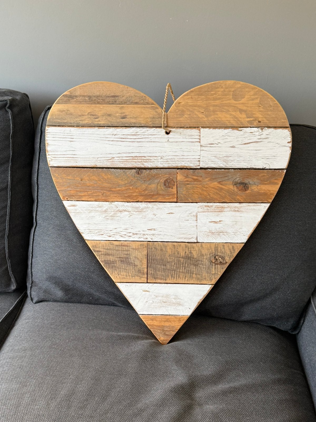 Sloophouten hart, Huis en Inrichting, Woonaccessoires | Spiegels, Ophalen, Gebruikt, Minder dan 100 cm, Overige vormen