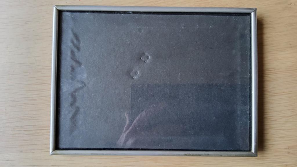 Oud Retro zilver kleur fotolijstje gladde randen., Ophalen of Verzenden