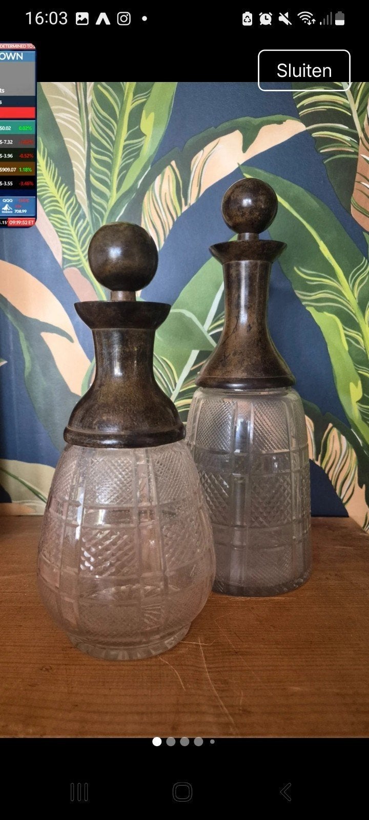 Decanteer karaf set brons, Antiek en Kunst, Ophalen of Verzenden