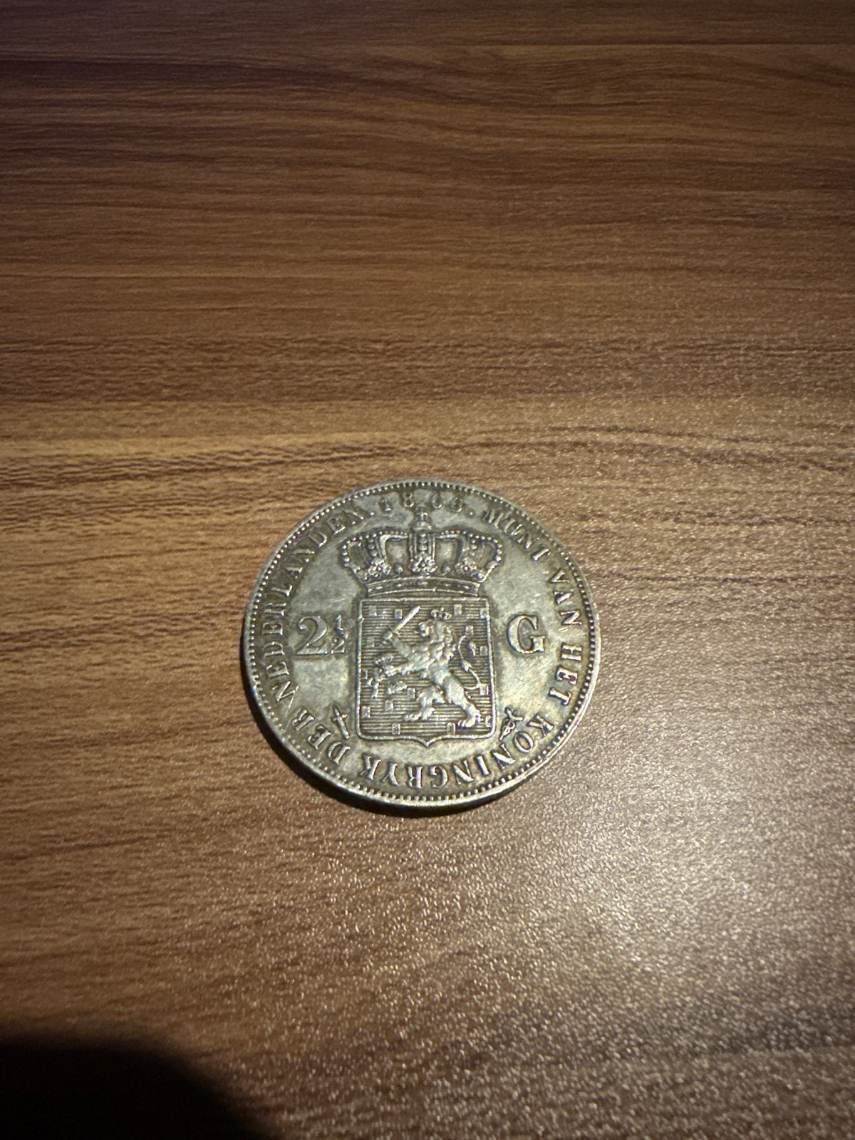 Zilveren 2½ Gulden Koning Willem III 1866, Koning Willem III, Zilver, Ophalen of Verzenden, Losse munt