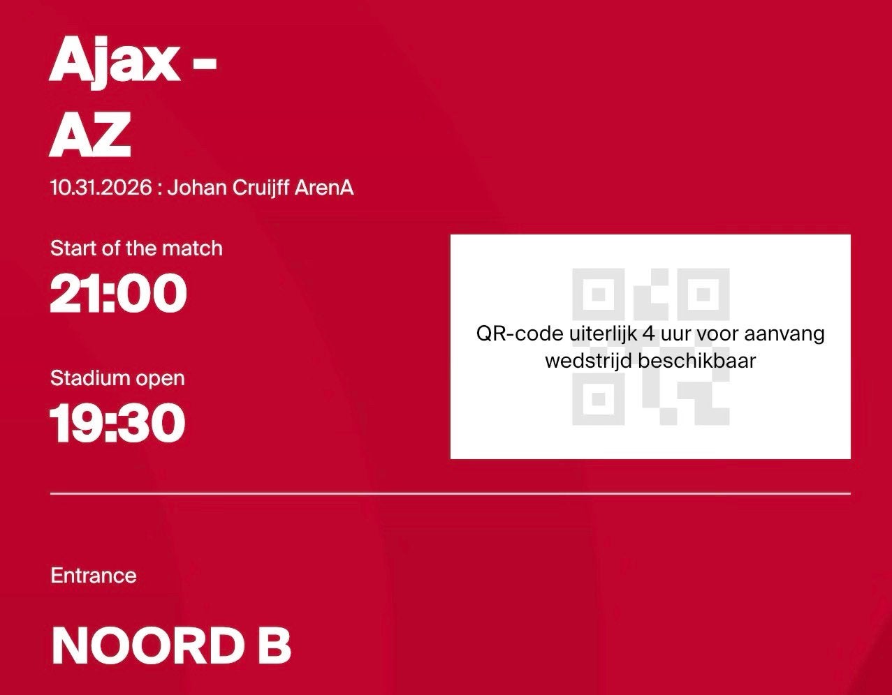 Ajax - AZ 1e ring, twee kaarten, naast elkaar