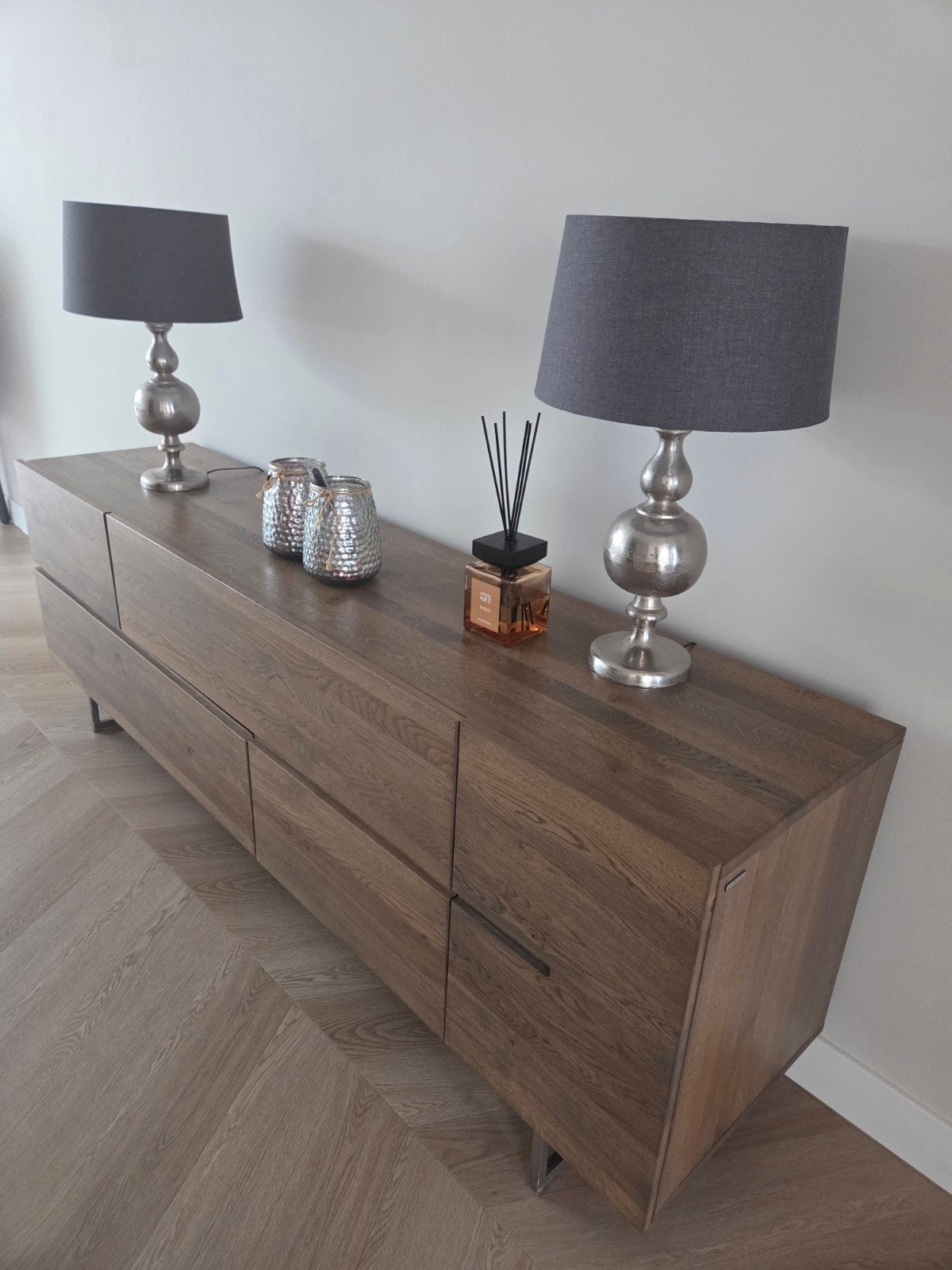 Dressoir massief eiken Goossens, Ophalen, Eikenhout, Zo goed als nieuw, 200 cm of meer
