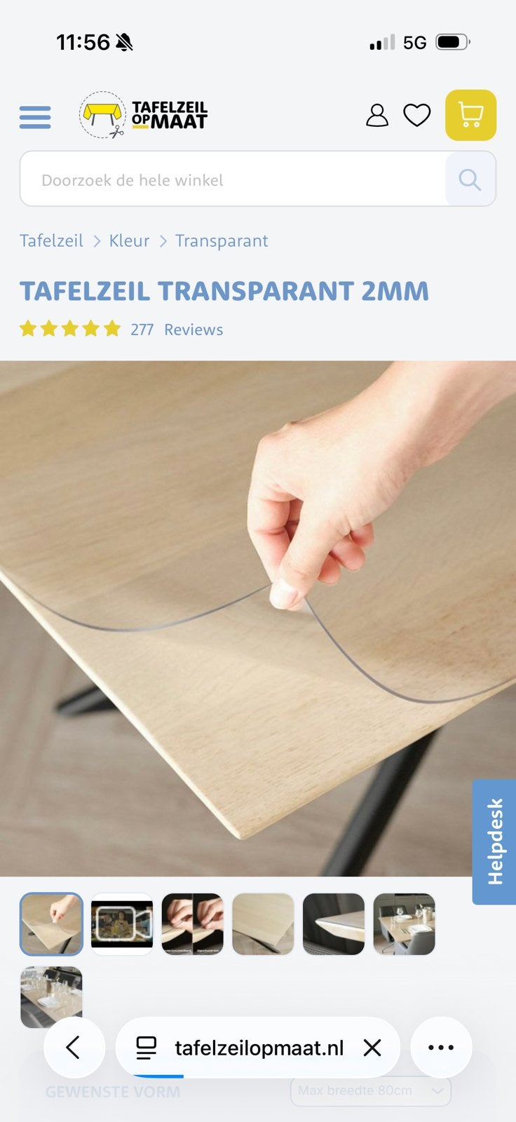 Teansparant tafelzeil voor ovale eettafel 180x90, Overige materialen, 30 cm of meer, 50 tot 150 cm, Ophalen of Verzenden