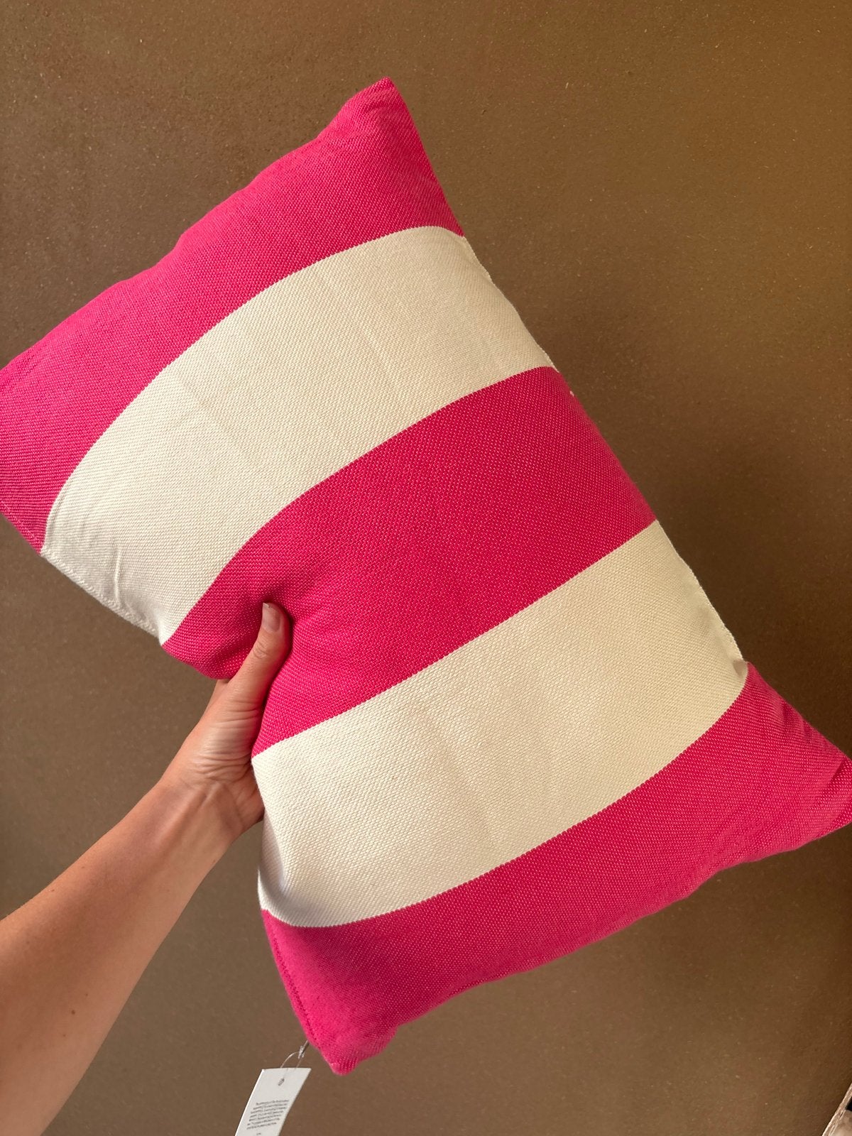 Roze gestreept kussen The Souks 40x60 organic cotton, Huis en Inrichting, Overige merken, Met print, Nieuw, Ophalen of Verzenden