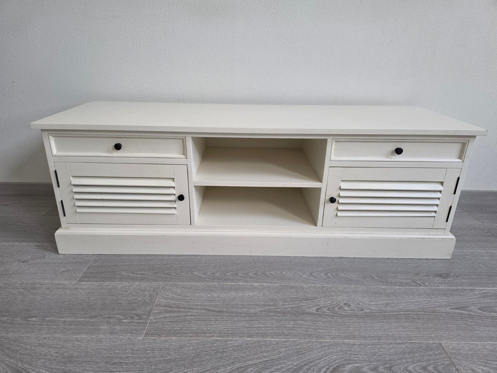 Stijlvol TV dressoir met lades en kastjes, Ophalen, Gebruikt, 100 tot 150 cm, Landelijk