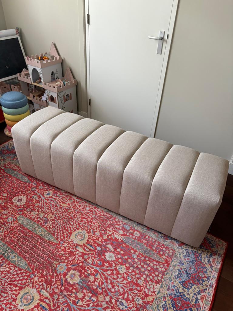 Bank/eettafelbank beige Erie, Ophalen, Zo goed als nieuw, 150 tot 200 cm