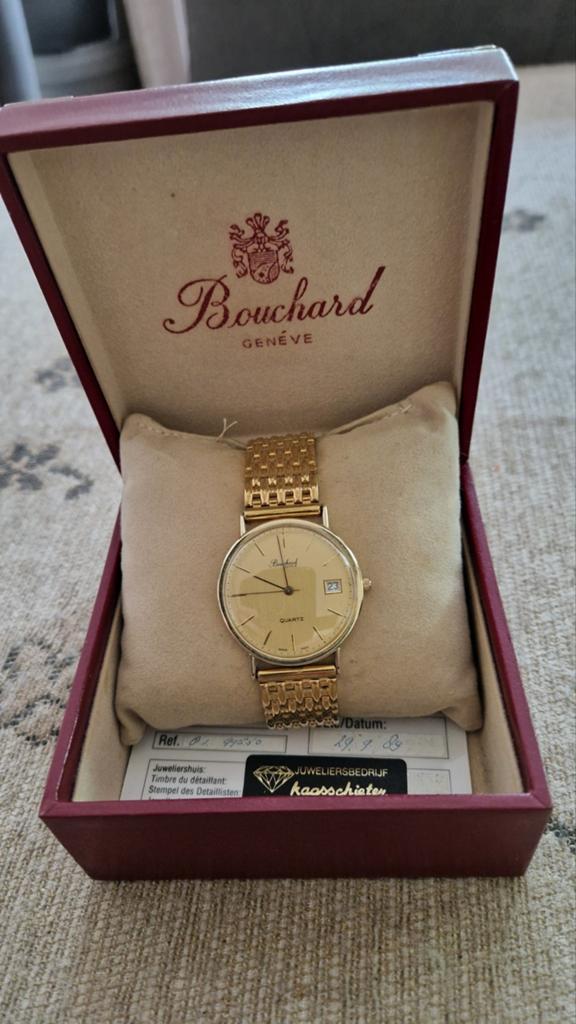 Bouchard gouden horloge., Ophalen of Verzenden, Goud, Overige merken