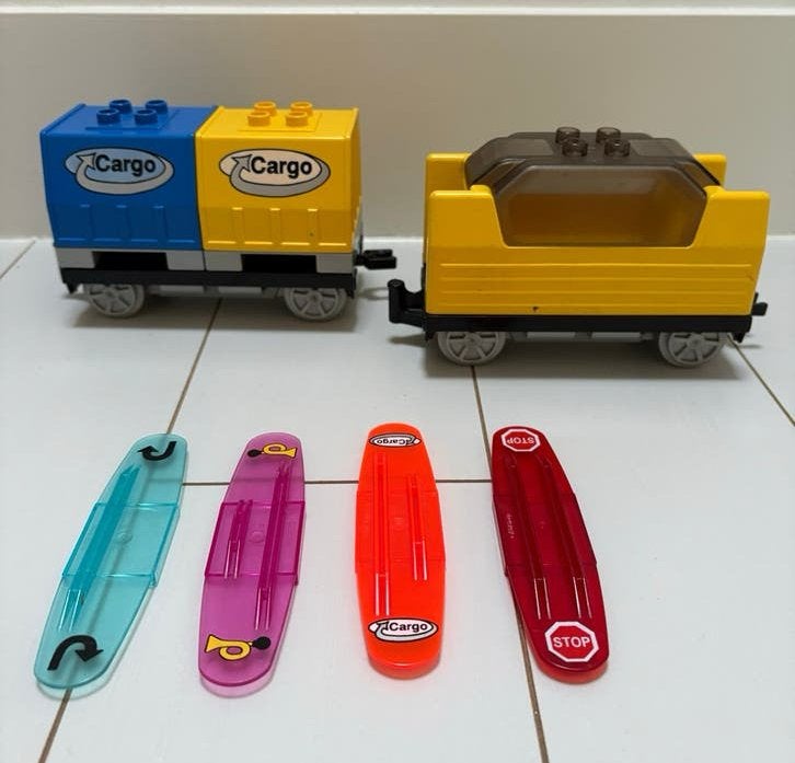 Duplo Intelli trein wagons en code stenen, Kinderen en Baby's, Ophalen of Verzenden, Gebruikt, Accessoire, Duplo