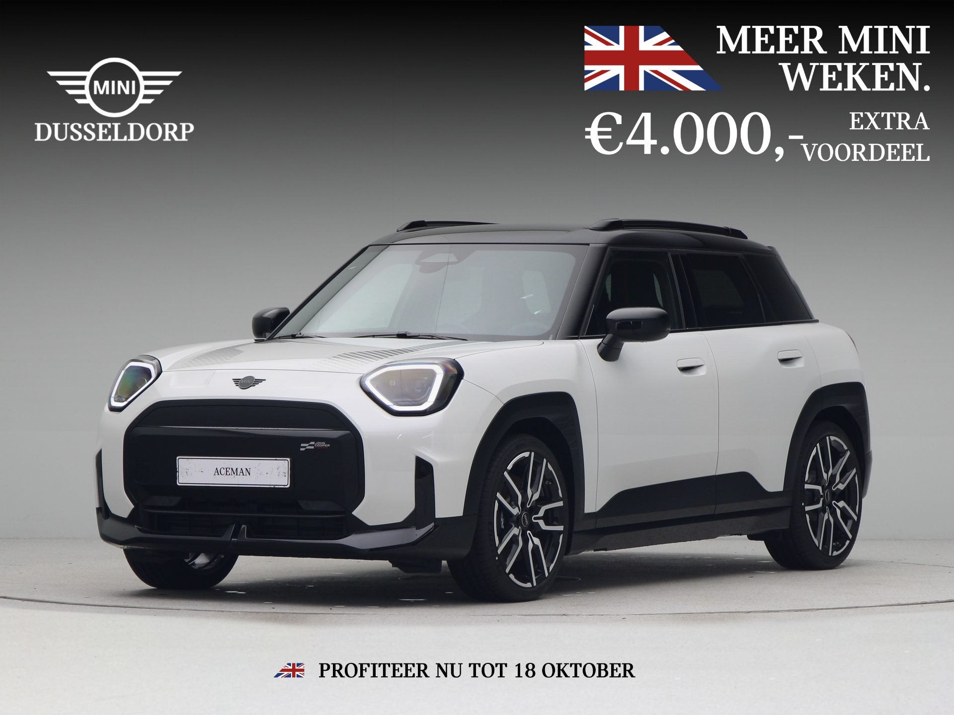 MINI Aceman SE John Cooper Works Pakket M PRIVATE LEASE EUR, Auto's, Parkeerassistent, Zwart, Wit, Aceman