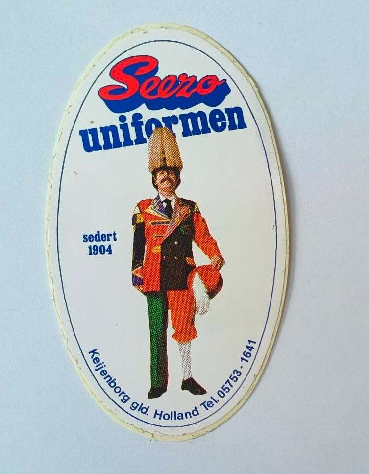 Sticker Seezo uniformen. Keijenborg GLD, Ophalen of Verzenden, Zo goed als nieuw, Bedrijf of Vereniging