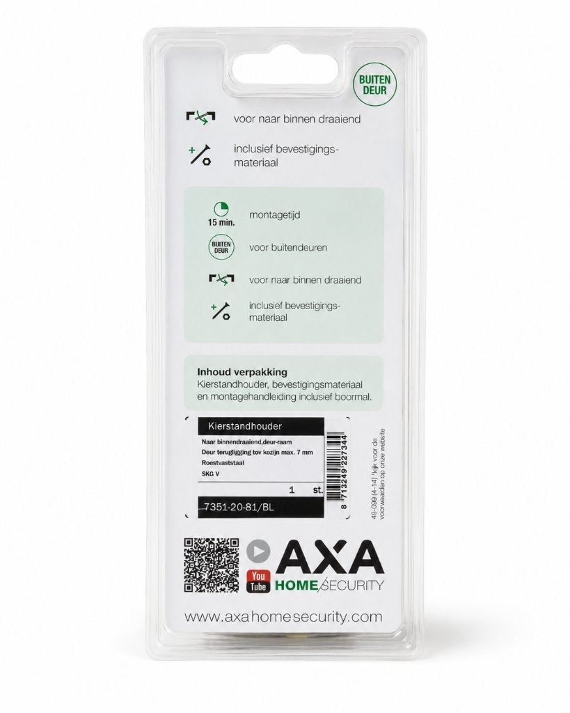 AXA kierstandhouder voor binnen draaiende buitendeur – RVS, ., Overige typen, Nieuw, Ophalen of Verzenden