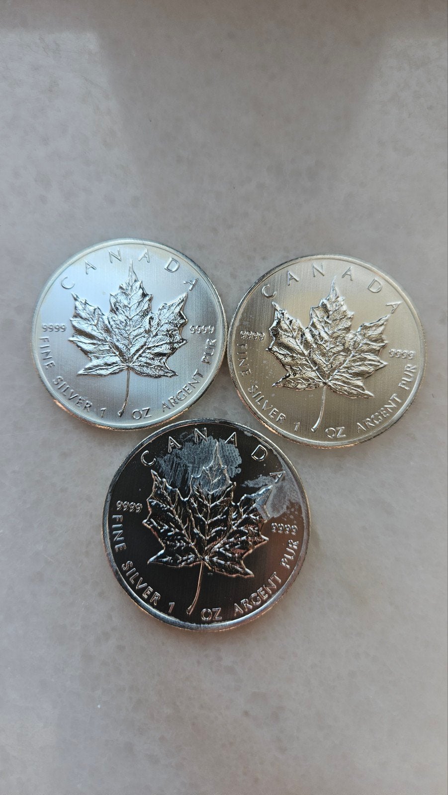 3 x 1 ounce maple leaf 2013, Ophalen of Verzenden, Zilver