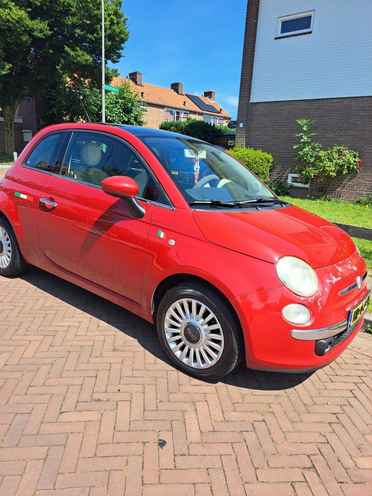 Fiat 500 1.2 C 2008 Rood, Auto's, Voorwielaandrijving, 1242 cc, 4 cilinders, 840 kg