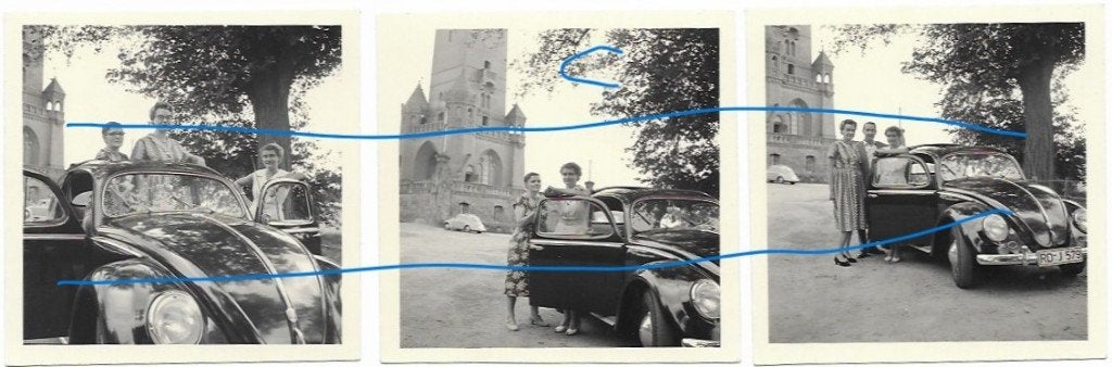 VW kever 1954 lot 3x foto, Verzenden, Foto, Zo goed als nieuw, 1940 tot 1960