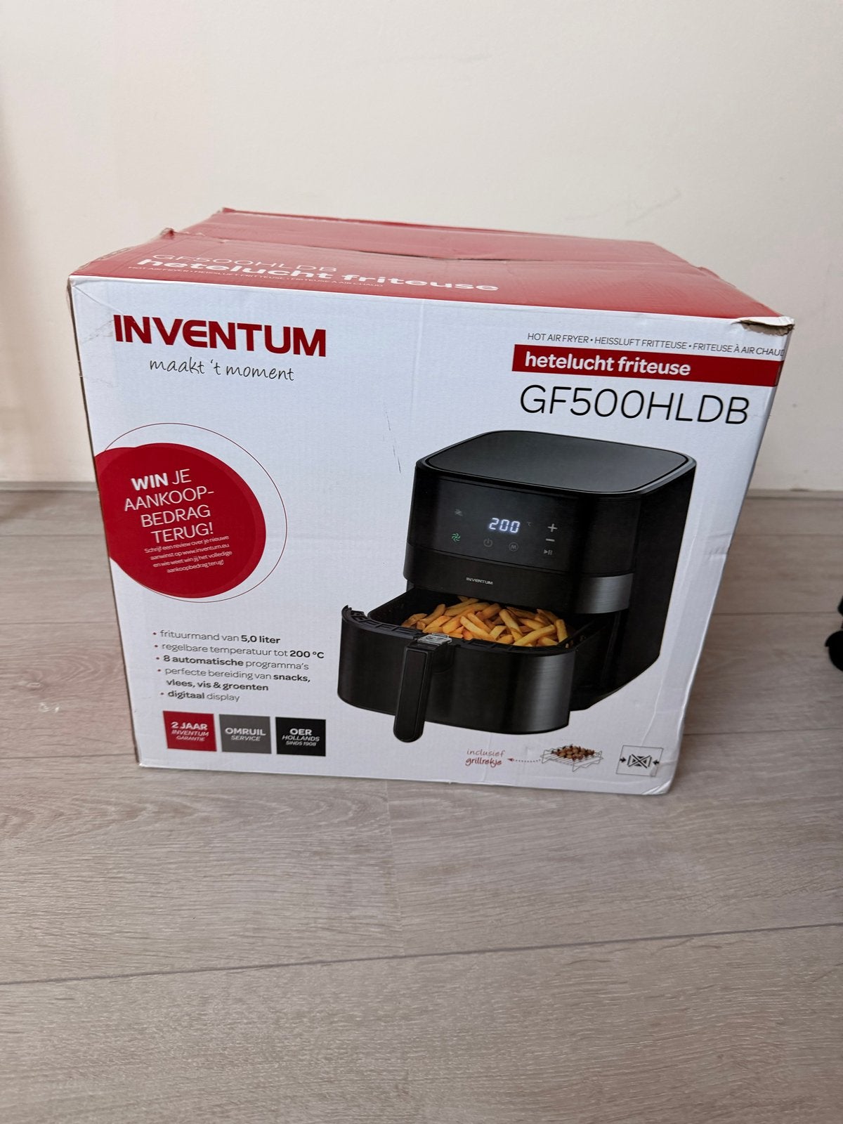 Inventum airfryer - Nieuw in doos, 4 liter of meer, Ophalen of Verzenden, Nieuw, Uitneembare binnenpan