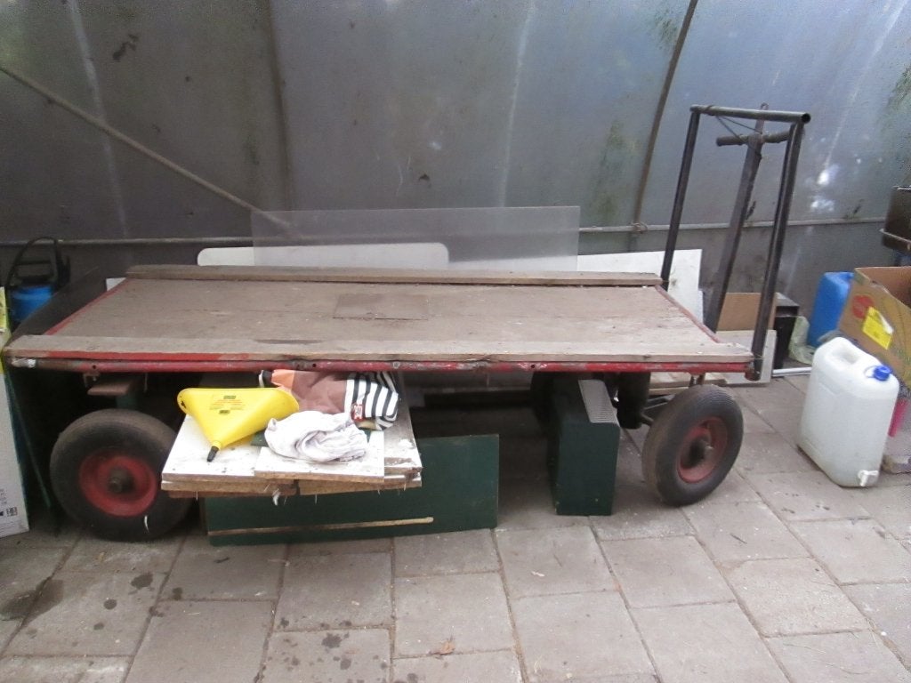 4 wiel trekwagen 2x1m    135euro, 100 liter of meer, Ophalen, Gebruikt, Transportkar