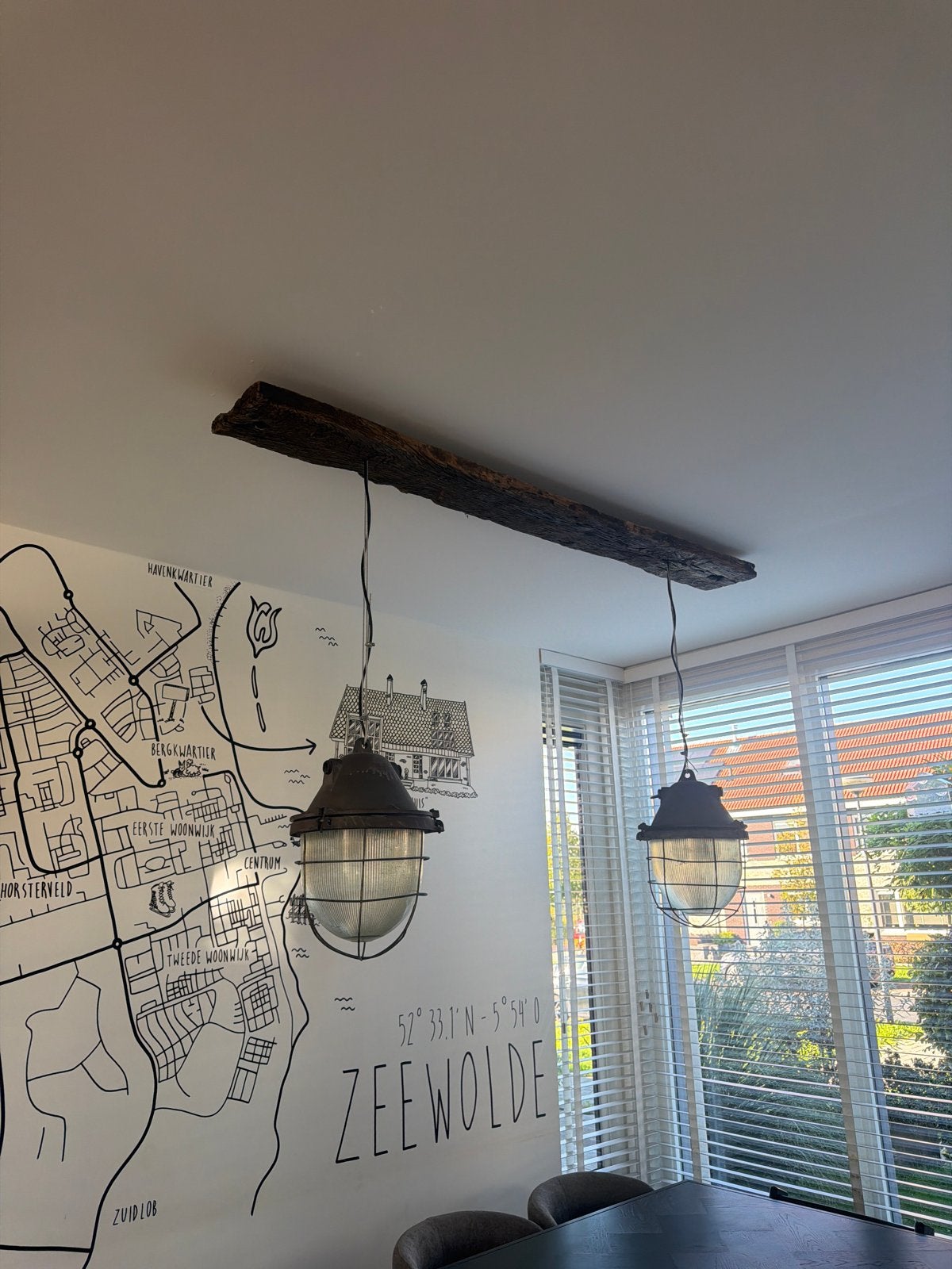 Set van 2 Industriële Fabriekslampen met Wagonplank, Ophalen, Gebruikt, Industrieel