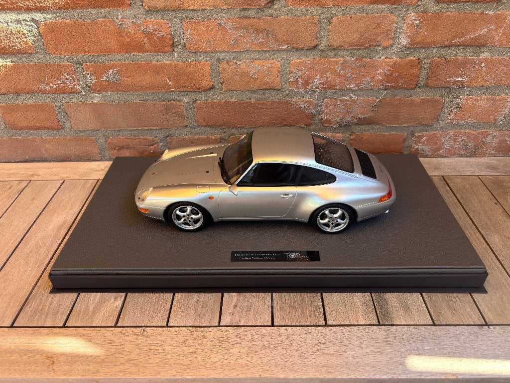 Porsche 993 Carrera 1:12 TopMarques Zilvergrijs met Nieuw!!, Ophalen, Nieuw, 1:9 t/m 1:12, Auto