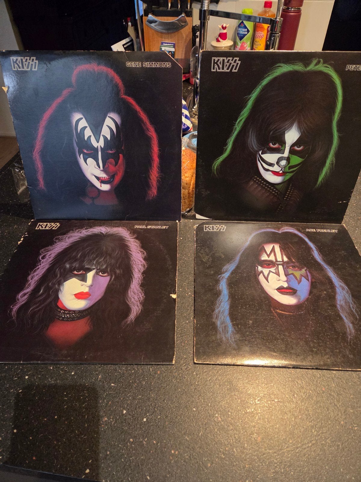 KISS Solo Albums - Gene Simmons, Peter Criss, Ace F, LP, Rock, Gebruikt, Originele persing