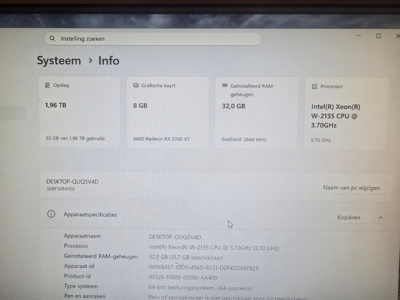 Lenovo P520 Workstation/Gaming PC - Windows 11, Intel Xeon W-2135, Gebruikt, HDD, 32 GB