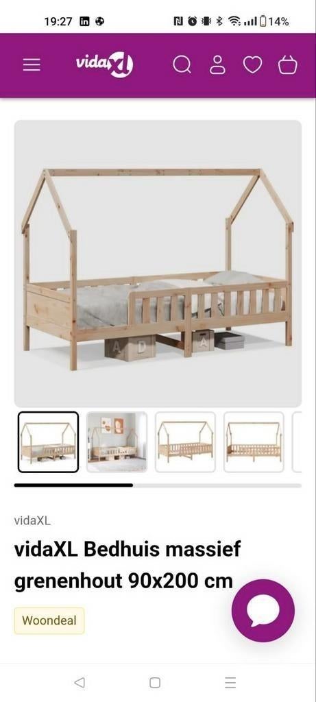 Dak van grenen bedhuisje nieuw in doos, Ophalen of Verzenden, Nieuw, 180 cm of meer, 85 tot 100 cm