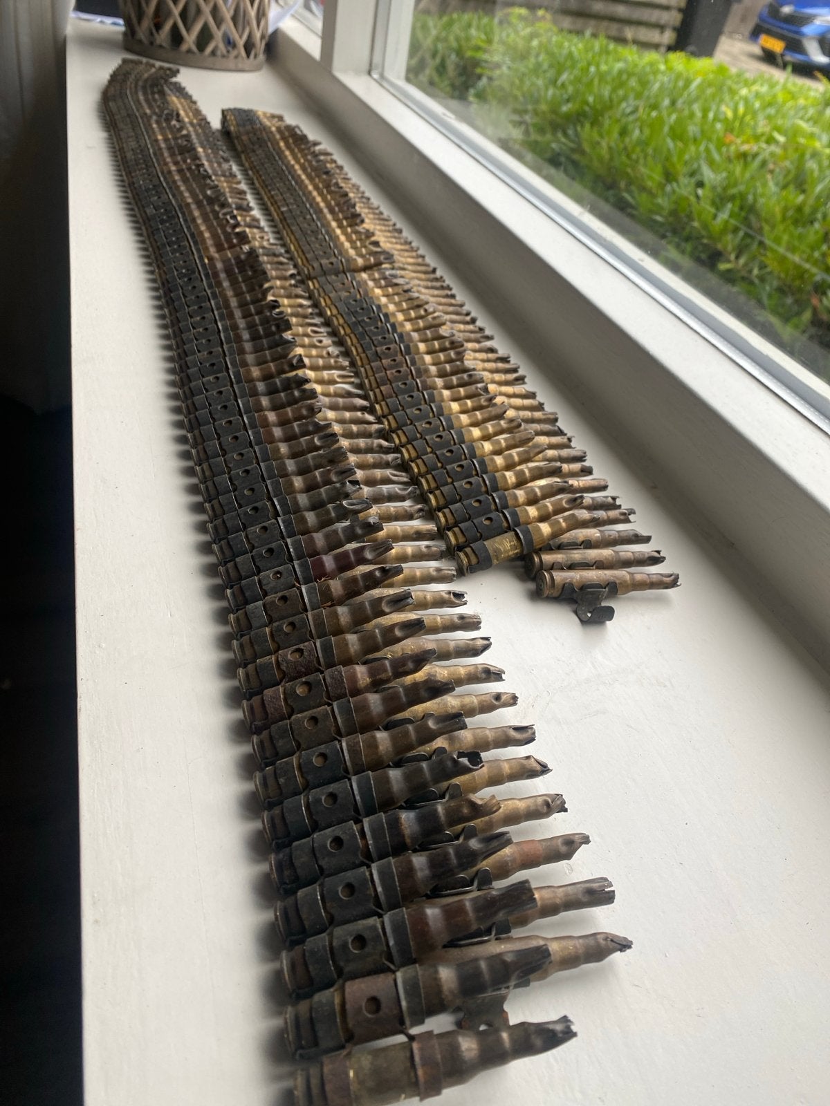 Decoratieve patroonband met lege hulzen, Verzamelen, Ophalen of Verzenden, Overige soorten, Overige gebieden, Hulzen of Bodemvondsten
