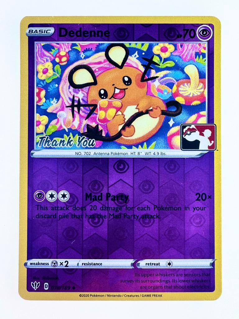 Pokemon Dedenne ‘Thank You’ 078/189, Ophalen of Verzenden, Zo goed als nieuw, Losse kaart, Foil