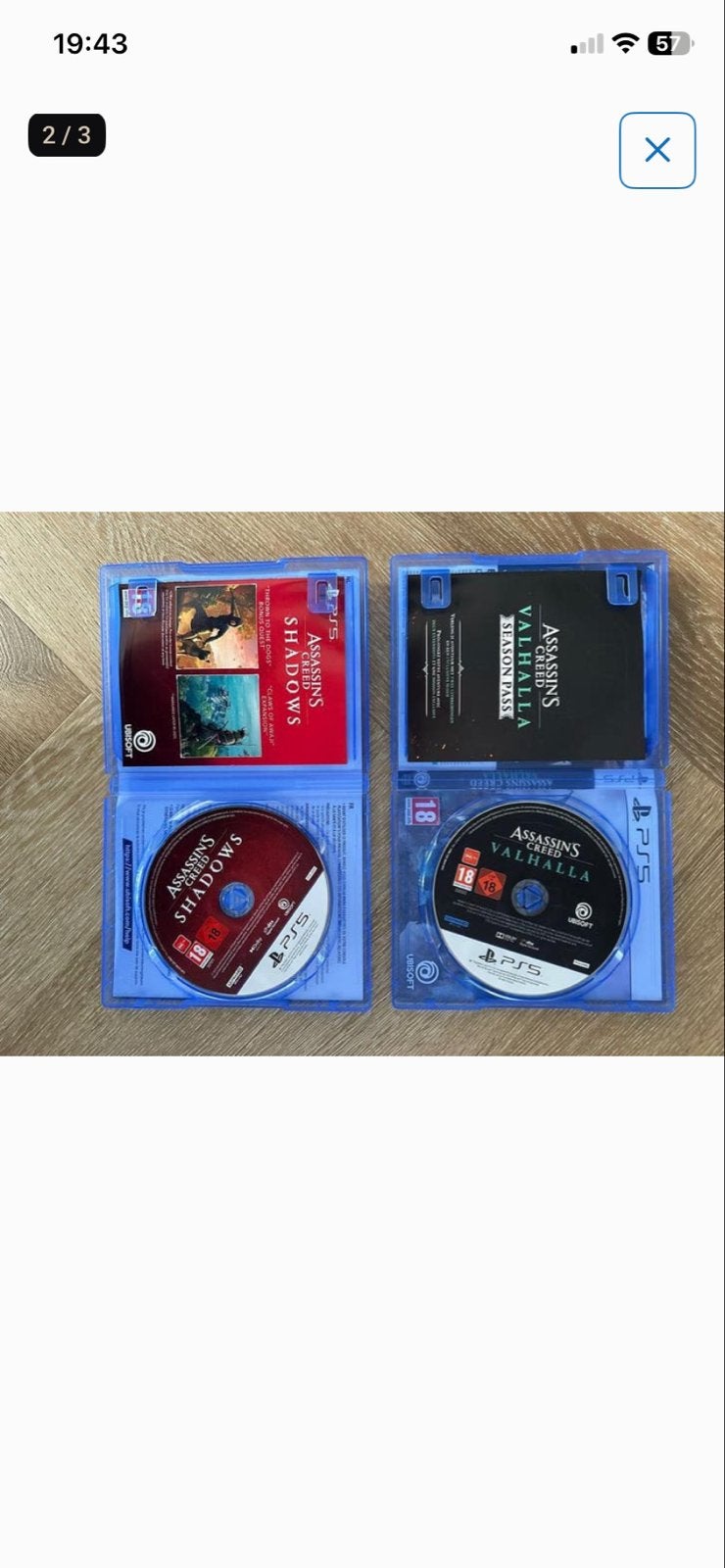 2 PS5 spellen: Assassin's Creed Shadows & Valhalla (als nieu, Avontuur en Actie, Vanaf 18 jaar, 1 speler, Ophalen of Verzenden