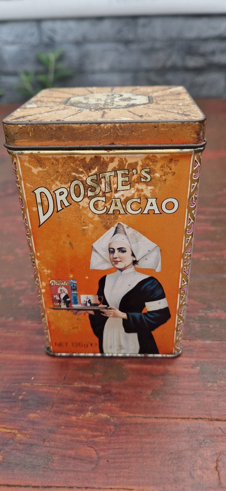 Vintage Droste's Cacao Blik - Antiek Verzamelobject, Ophalen of Verzenden, Gebruikt
