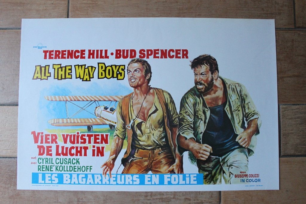 filmaffiche Terence Hill All The Way Boys filmposter, Verzamelen, Rechthoekig Liggend, Ophalen of Verzenden, Zo goed als nieuw