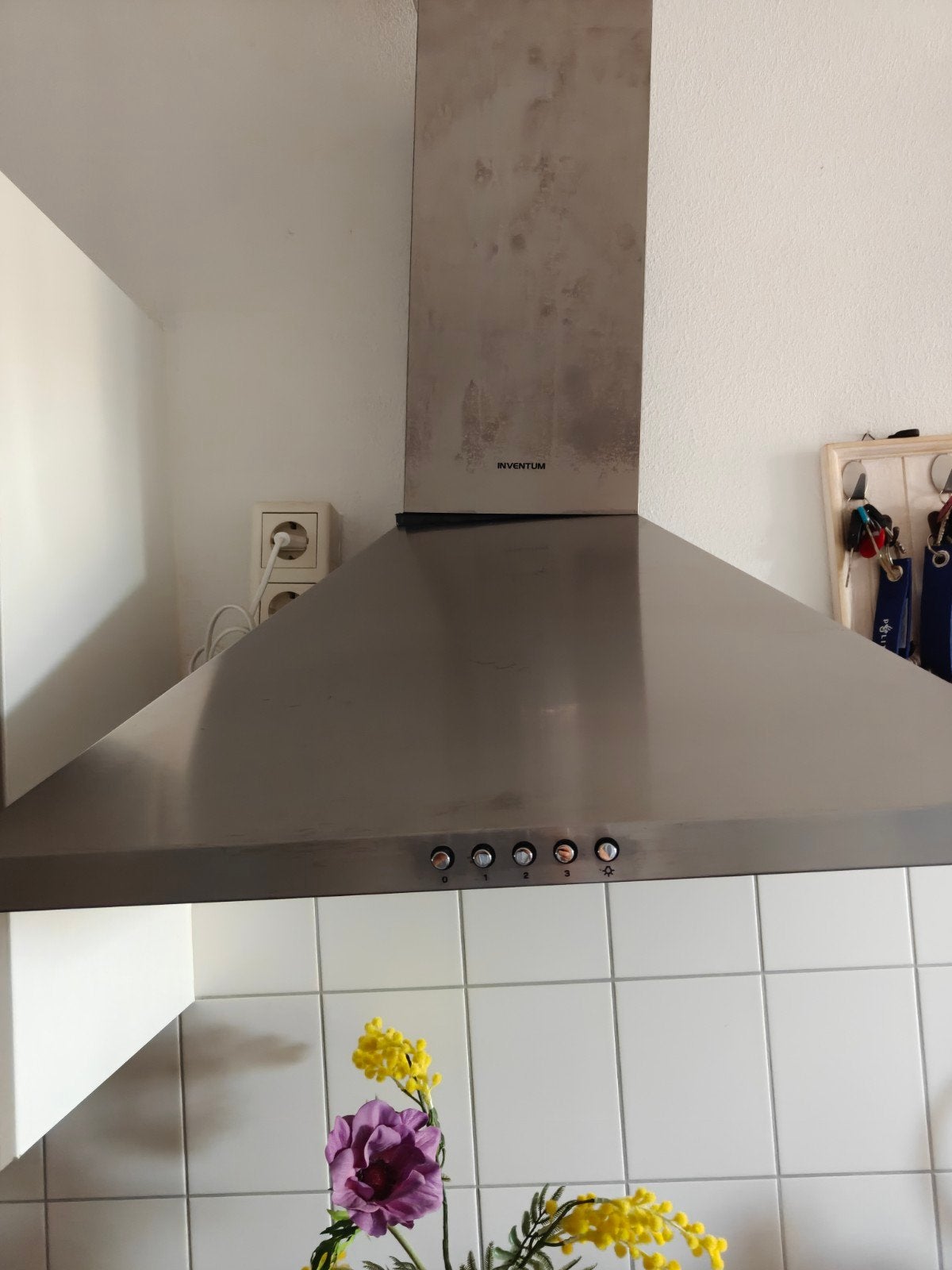 Te koop rvs afzuigkap, Ophalen, Gebruikt, Wandschouwkap, Vrijstaand